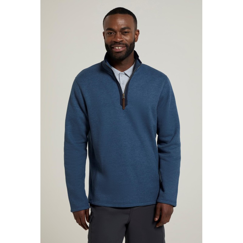 Mountain Warehouse Beta Mens Zip Neck Top Light Blue XL