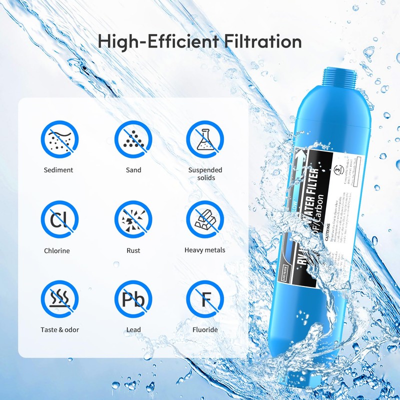 Lifefilter RV Inline Water Filter with Solid Brass 90 Degree