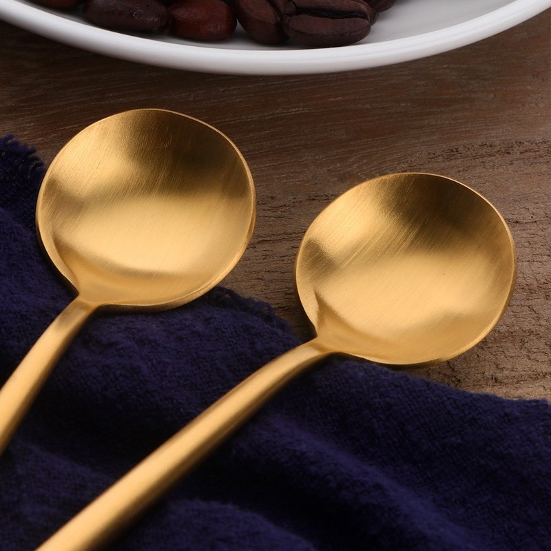 Bisda Portuguese Coffee Spoon Tea Spoon Set, Gold, 18-8 Stainless