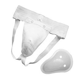 Elasticated Cotton Martial Arts Karate, Taekwondo, Kung Fu Groin Guard With Cup (Large)
