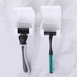 Non-perforated attachable simple razor holder Razor holder Bathroom accessories Bathroom holder Dispenser Bathroom supplies Razor holder Bathroom holder Simple cover Razor holder 1 7ea