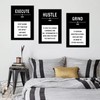 QYHART 3 Pieces Inspirational Canvas Wall Art Execute Hustle Grind