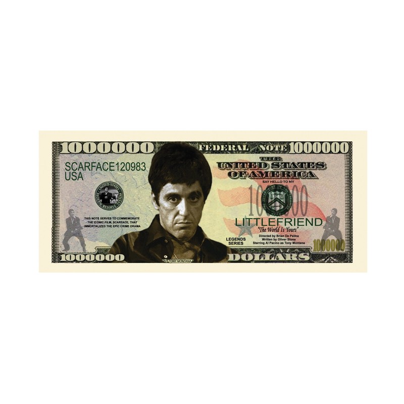 American Art Classics Al Pacino Scarface $Million Dollar$ Novelty Bill
