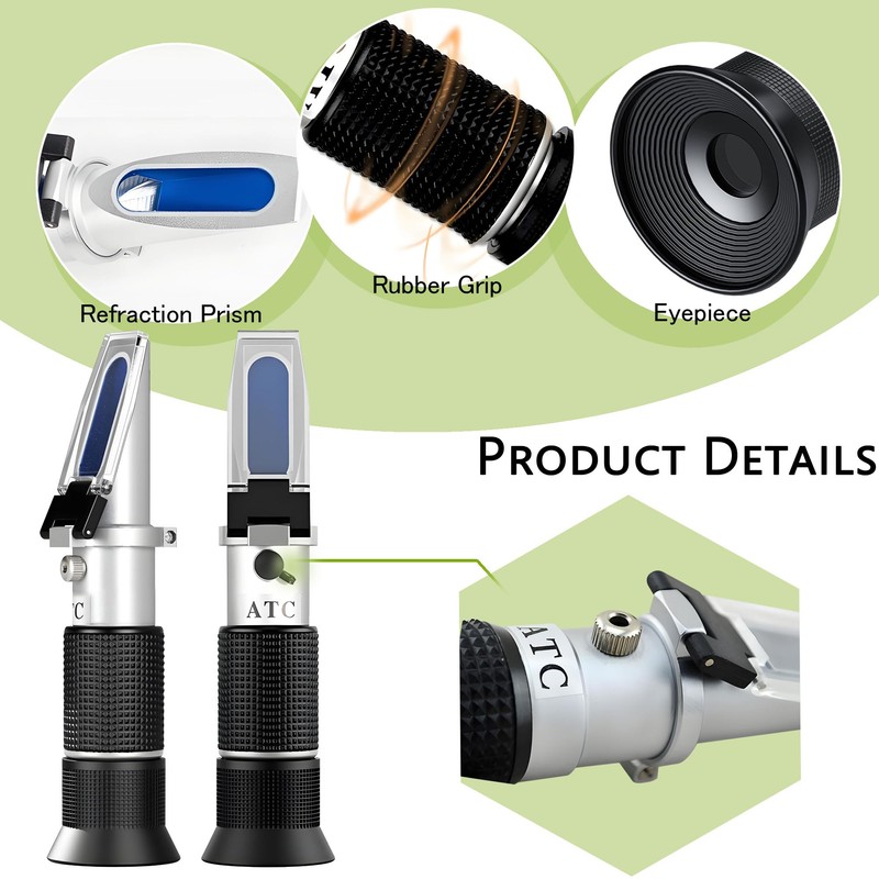 Milk Refractometer 0-20% | Handheld Refractometer Tester for Dairy Farms,