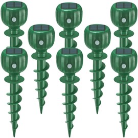 YOOYHHOME Solar Powered Mole Repellent - 3 Modes, IPX7 Waterproof, Ultrasonic Gopher Vole Repellent for Outdoor Use - Sonic Mole Spikes Deterrent for Moles, Groundhogs, Chipmunks in Lawns, 8 Pack