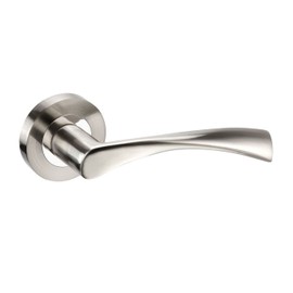 Access Hardware Curved Internal Chrome Door Handles Set on Rose - Duo Polished & Satin Chrome