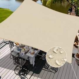 INFRANGE Waterproof Beige 9' x 19' Rectangle Sun Shade Sail Canopy Awning Shelter Fabric Screen, 95% UV Blockage UV & Water Resistant, for Outdoor Patio Garden Carport - Customized