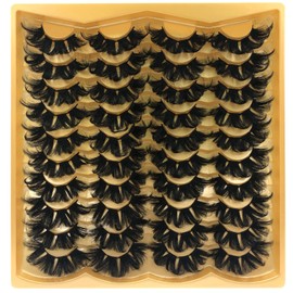 25MM Mink Lashes 25 mm False Eyelashes Long 20 Pairs Pack Dramatic 5D Full Volume Fake Eyelashes Wispy Curly Mink Eyelashes Wholesale (VG34), by TIMELABS