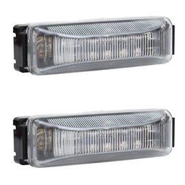 LONG HAUL 4" x 1" 12 Diode LED Clear/Amber Marker Clearance Lights | Black Mounting Base
