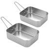 Set of 2 Nesting Aluminium Mess Tins For Outdoors Cooking,