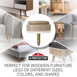 Chair Glides X-PROTECTOR – 16 PCS 1" Furniture Glides – Screw-On Chair Sliders – Premium Chair Leg Floor Protectors – Slide Furniture Effortlessly on All Floor Types with ​​Small Furniture Sliders!