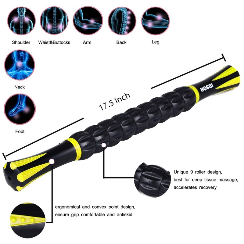 Idson Muscle Roller Stick for Athletes- Body Massage Sticks Tools-Muscle