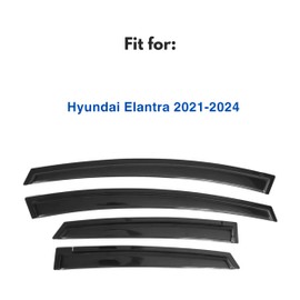 IG Window Visor for Hyundai Elantra 2021-2024, Rain Guard Tape-On Extra Durable Sun Wind Side Vent Window Deflector, 2021 2022 2023 2024