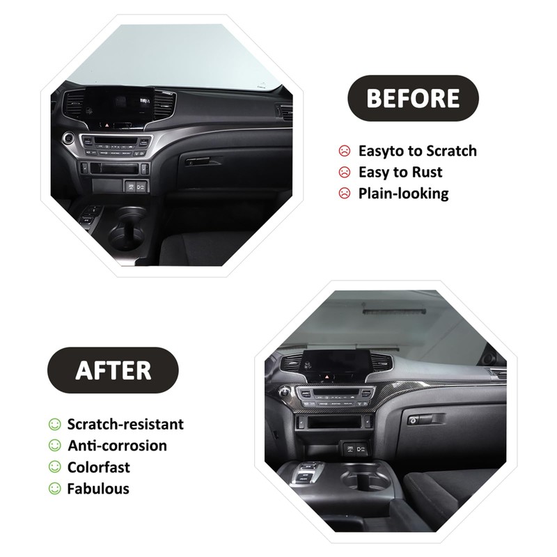 Car ABS Inner Central Console Dashboard Decoration Panel Fit For
