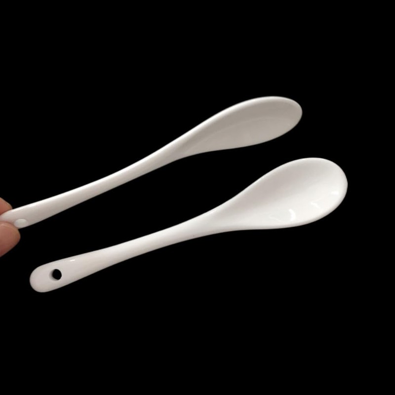 White Ceramic Coffee Spoon, 5 Inch Small Tea Spoons for