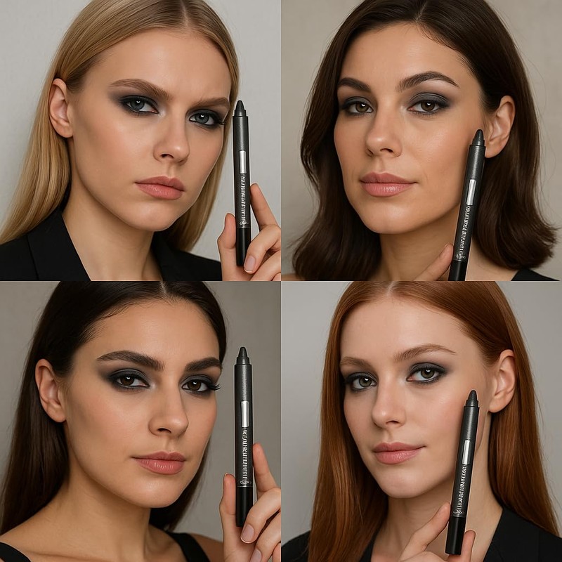 Dual-Purpose Eyeshadow & Eyeliner Pencil with Built-in Sharpener, Long-Wear Smudge-Proof