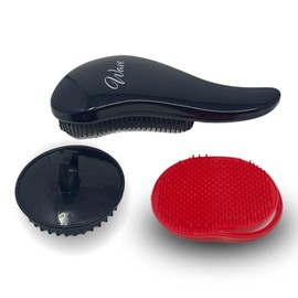 Wave Detangling Brush Set for Curly Hair, Thick, Straight & Natural Hair - Gentle Detangler Hair Brush for Women, Kids & Toddlers with Flexible Bristles -Hairbrush for Wet & Dry detangle