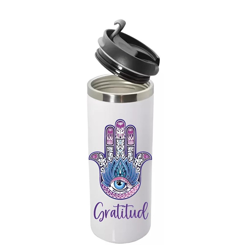 Termo Vaso Yoga Mandala Acero Inoxidable Con Bolsa Tela