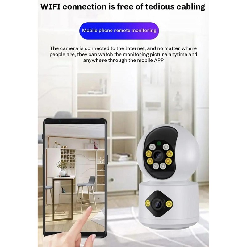 Home Security Camera Dual 2MP Lens Wireless WiFi Two Way