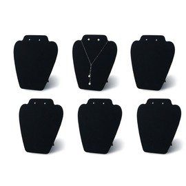 7TH VELVET 6 Pieces Black Velvet Necklace Display, Jewelry Display for Selling and Shows, Necklace Easel Stand, Collapsible Jewelry Bust Stand, Reinforced Bracket (7 3/8" W x 8 2/8" H)