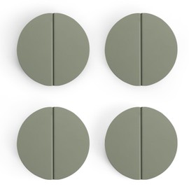 Evionlin Green 2-1/2 inch Drawer Pulls, 8 pcs (4 Pairs) Half Round Half Moon Cabinet Pull Handles Semicircle Knobs with Screws for Kitchen Cupboard Bedroom Furniture Door