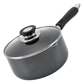 Alpine Cuisine Sauce Pan 2 Quart Nonstick Coating Soft Touch Bakelite Handle with Glass Lid, Nonstick Sauce Pans for All Stoves, Multipurpose Use for Home Kitchen & Restaurant - Dishwasher Safe