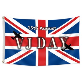 2025 VJ Day 80th Anniversary Flag, 5ft x 3ft 15th August 1945-2025 Commemorative Flag with Print Vivid Color and UV Fade Resistant, Memorabilia Flag 80 Years Victory In Japan