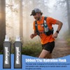 Woowyvyell Running Vest Soft Flask, 2PCS BPA-Free 500ml Collapsible Water