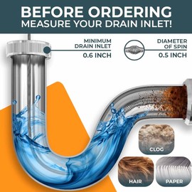 MEISTERFAKTUR drain snake [35FT] - with drill attachment - Ideal plumbing snake for sink and drain unblocking - Solid drain auger for real DYIs! (35 FT - 1/4 inch)