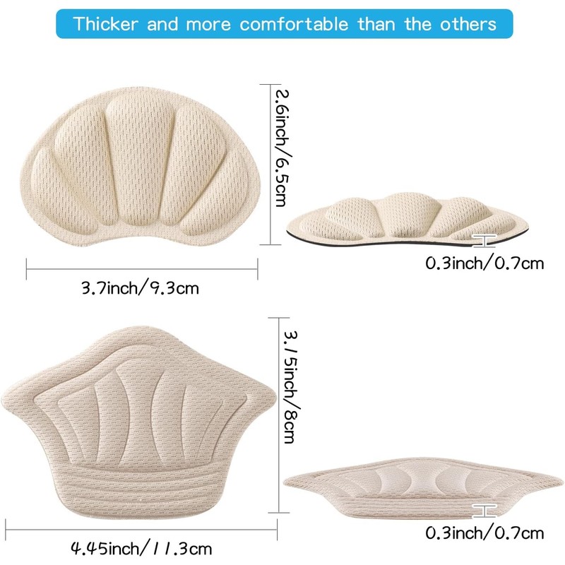 Heel Cushion Pads, Adhesive Back of Heel Grips Inserts for