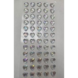 CraftbuddyUS 60pcs x12mm,AB CLEAR HEART Self Adh Rhinestone Gems Wedding Craft