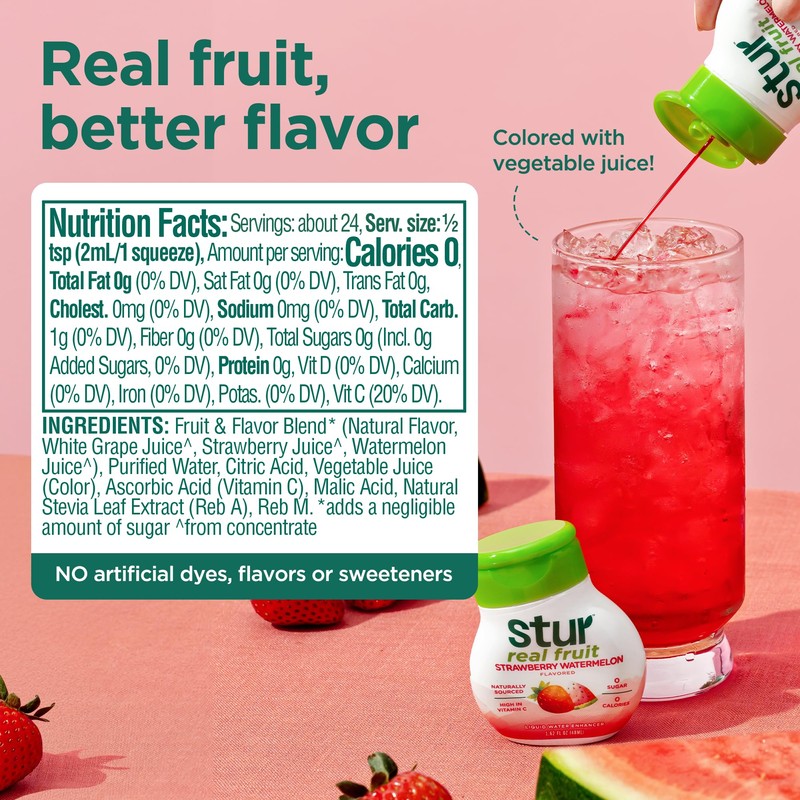 Stur Liquid Water Enhancer | Strawberry Watermelon | Naturally Sweetened