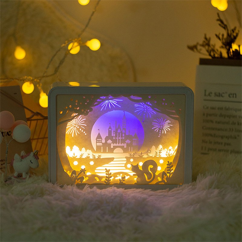 Papercut Light Box Soft Warm Light Romantic USB Battery Powered