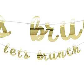 Gold Foil Let's Brunch Banner