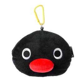 PINGU Smooth Plush Reel, Includes Carabiner, Pass Case, Commuter Holder, Accessory Case, Lip, Cosmetic, Coin Purse, Animal, Penguin