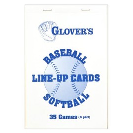 Glover's Scorebooks Baseball/Softball Line-Up Cards, Large (5.5X 8.5, 4 Part)