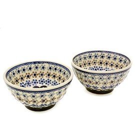 Bunzlauer Multi-Purpose Bowls 13.5 cm Ribbed Set of 2 (Leonie Decoration)