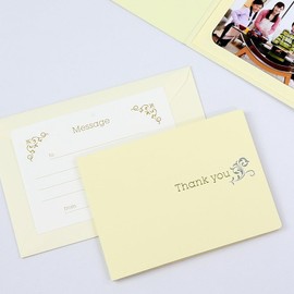 Yamadaya Latermat Store Photo Mount Paper Photo Frame Pocket Mount "Thank You/Ivy" 2L Size 1 Side Horizontal (Cream)