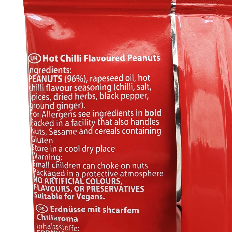 ViPnuts, Hot Chilli Flavoured Peanuts, Vegan, Gluten Free, High Protein.