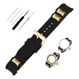 Topuly 26mm Rubber Watch Band Compatible for Invicta Russian Diver 1242 1433 1434 1435 1436 1437 1438 1595 1799 1800 1803 1805 1928 1936 26 mm Silicone Strap Wirstband accessories replacement for Men and Women, Black Red