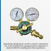 Flame Tech Flow Gauge Argon Regulator, Easy to Read 2”