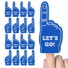24 Pcs Blue Mini Foam Fingers, Number One Sports Fan Hands for Games