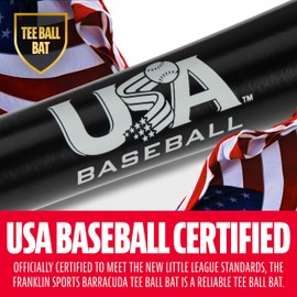 Franklin Sports Teeball Bat - Barracuda Metal Teeball Bat (-11) - USA Baseball Approved - 2 5/8" Barrel - 25 in./14 oz.