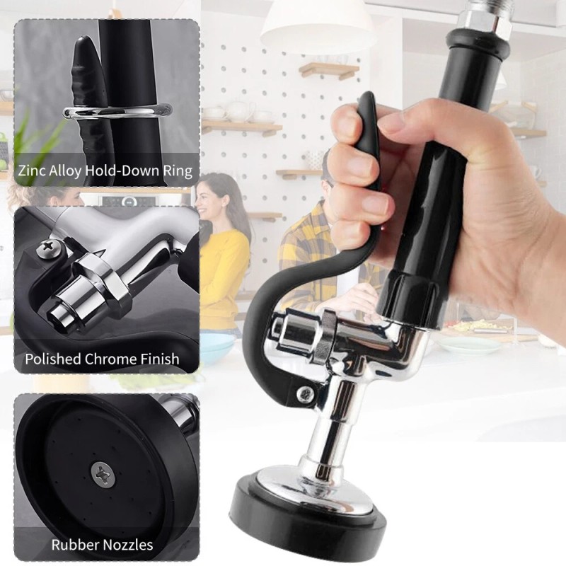 MDHAND Commercial Restaurant Kitchen Pre-Rinse Spray Sink Head Sprayer High