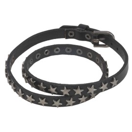 ViciBeads Bracelet, Unisex Texas Ranger Star Genuine Black Cowhide Leather 24" Wrap Adjustable 3/8" Wide +GIFT BAG