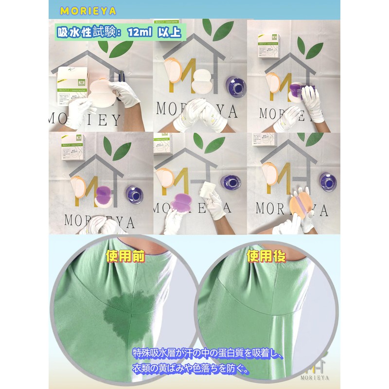 MORIEYA 5 Layer Underarm Sweat Pad, Sweat Wiping Sheet, Men's,