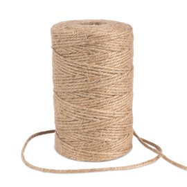 Natural Jute Twine String, 394 Feet 2mm Twine Rope, Heavy Duty and Thick Twine for Crafts Gardening, Baling Plant String for Climbing Plants,Gift Wrapping, Crafting Floristry