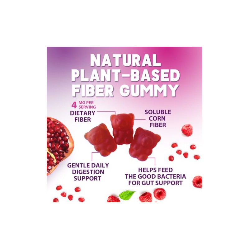 Fiber Gummies – Sugar Free Prebiotic Plant-Based Fiber 4g per