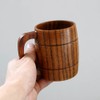 350ml Vintage Wooden Beer Mug with Handle Large Capacity Drink