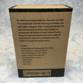 Bambo Earth Natural Dental Floss Picks Mint Flavored Eco Friendly 200 Pack ( 4 X 50 ) New
